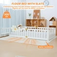 thumbnail image 4 of Lilypelle Twin Floor Bed for Kids, Montessori Floor Bed with Guard Rails, Floor Bed Frame for Boys & Girls,White, 4 of 8