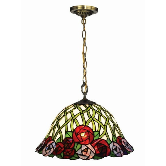 TH14250-Dale Tiffany Lighting-Misty Rose - One Light Pendant