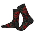 thumbnail image 2 of Xecao Roses Print Crew Socks for Men and Women, Men's Soft Moisture-wicking Sock, 2 of 7
