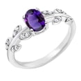 thumbnail image 2 of 925 Sterling Silver Natural African Amethyst Gemstone Birthstone Rings, Tree Style Silver Ring For Women, 2 of 2
