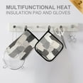 thumbnail image 4 of Yayeee Oven Mitts and Pot Holder Set of 4 Heat Resistant Kitchen Gloves Baking Hot Pad, Gray Cute Cats, 4 of 5