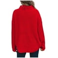 thumbnail image 4 of IROINNID Reduced Womens Sweater Turtleneck Pullover Sweater Solid Color Loose Mid-Length Long Sleeve Sweater Knitted Sweater Tops, 4 of 7