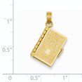 thumbnail image 3 of 14k Yellow Gold Lords Prayer Bible Necklace Charm Pendant Religious Book Box, 3 of 11