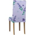 thumbnail image 4 of RYLABLUE Lavender Flowers Little Cute Stretch Chair Cover Protector Seat Slipcover for Dining Room Hotel Wedding Party Set of 4, 4 of 5