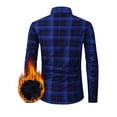 thumbnail image 6 of Wyobmus Men's Fleece Lined Flannel Shirt Long Sleeve Button Down Plaid Shirts Casual Soft Brushed Warm Flip Collar Jacket With Pocket B-Blue, 6 of 8
