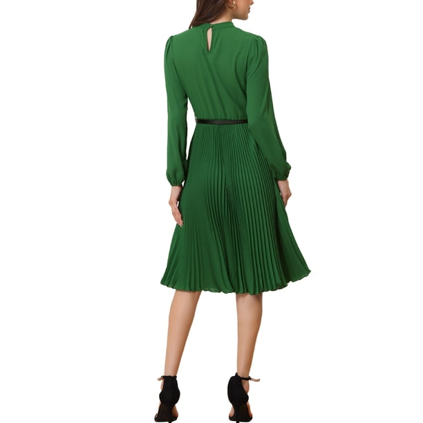nova midi shirt dress Moda Nova Juniors Casual Shirt Dress Long Sleeve Pleated Midi Dresses, Women's, Size: Medium, Green