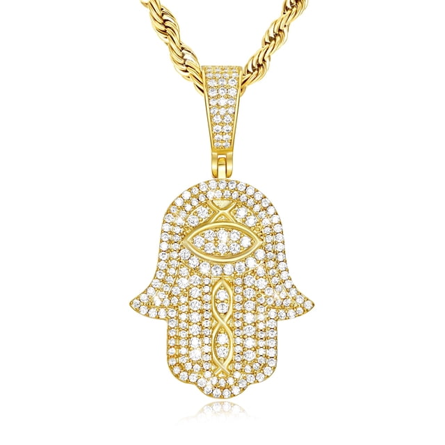 Collar TRIPOD JEWELRY Baño de Oro 18K Mano de Hamsa 56 cm