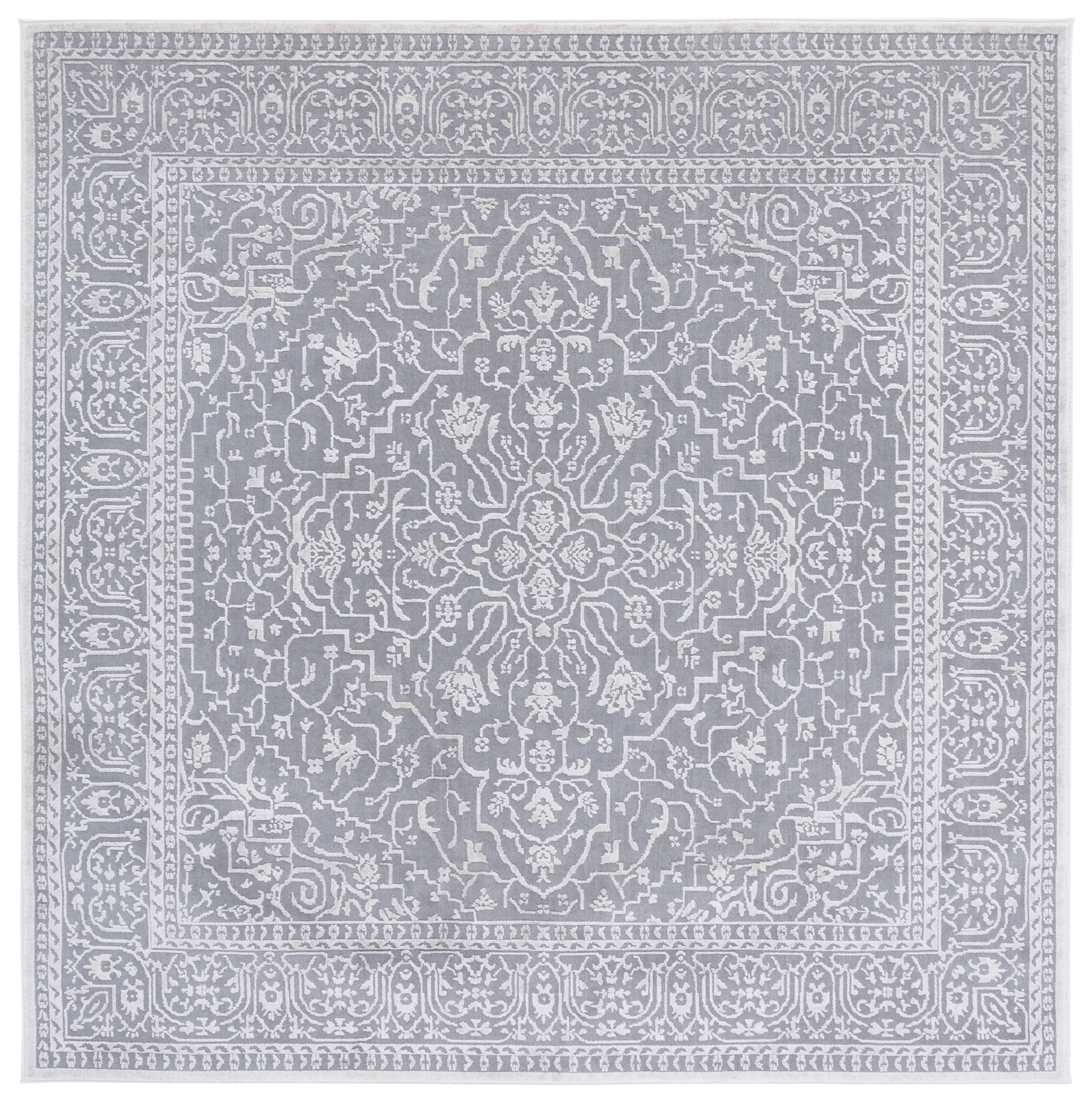 Safavieh Reflection Dolkar Oriental Area Rug, Light Gray/Cream, 12' x 12' Square