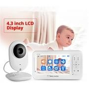 Gtekpros MB98 Baby Audio-Video Monitor 4.3" Lullabies Pan-Tilt 2-Way Audio Temperature Monitoring Night Vision Camera