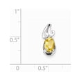 thumbnail image 2 of Sterling Silver Rhodium Plated Diamond and Citrine Oval Pendant - Measures 15x7mm Wide, 2 of 2
