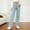 1-Light Blue, variant on Ripped Jeans Womens High Waisted Straight Leg Jeans Cuffed Denim Pants Washed Patchwork Trousers with Pockets