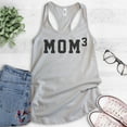 thumbnail image 2 of Mom 3 Tank Top, Ladies Racerback Tank Top, Mom Tank, Mama Tank, Mother Tank, Mother's Day Tank, Silver Gray, Large, 2 of 3
