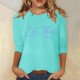 thumbnail image 2 of Blusa estampada de manga 3/4 y cuello redondo para mujer - Túnica informal para el día a día, 2 of 5