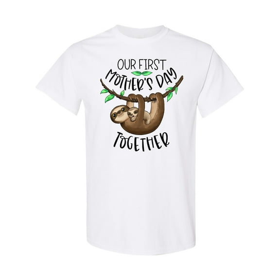 Inktastic Our 1st Mother's Day Together Cute Mom and Baby Sloth T-Shirt