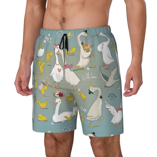 Balery Cute Farm Birds Bañador para hombre, shorts de playa de secado rápido con entrepierna y forro de compresión-X-Large