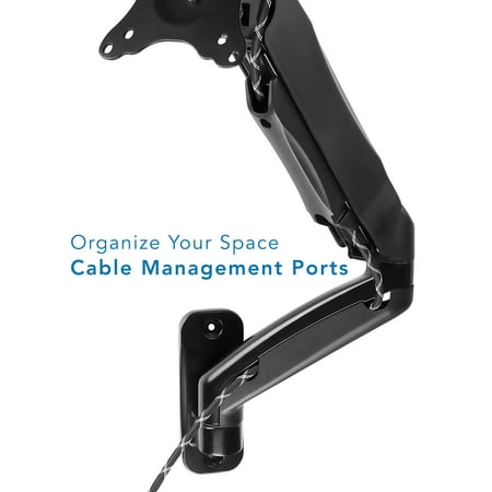 Mount-It! - Single Arm Wall for Monitor - Black