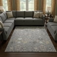 thumbnail image 2 of HomeRoots 679209 9 x 12 ft. Gray, Ivory & Beige Oriental Washable Machine Made Rectangle Area Rug with UV Protection, 2 of 9