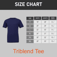thumbnail image 2 of BELLA + CANVAS Triblend T-Shirt for Men, Short Sleeve Crew Neck Modarn Fit Tee, Solid Navy, XL, 2 of 4