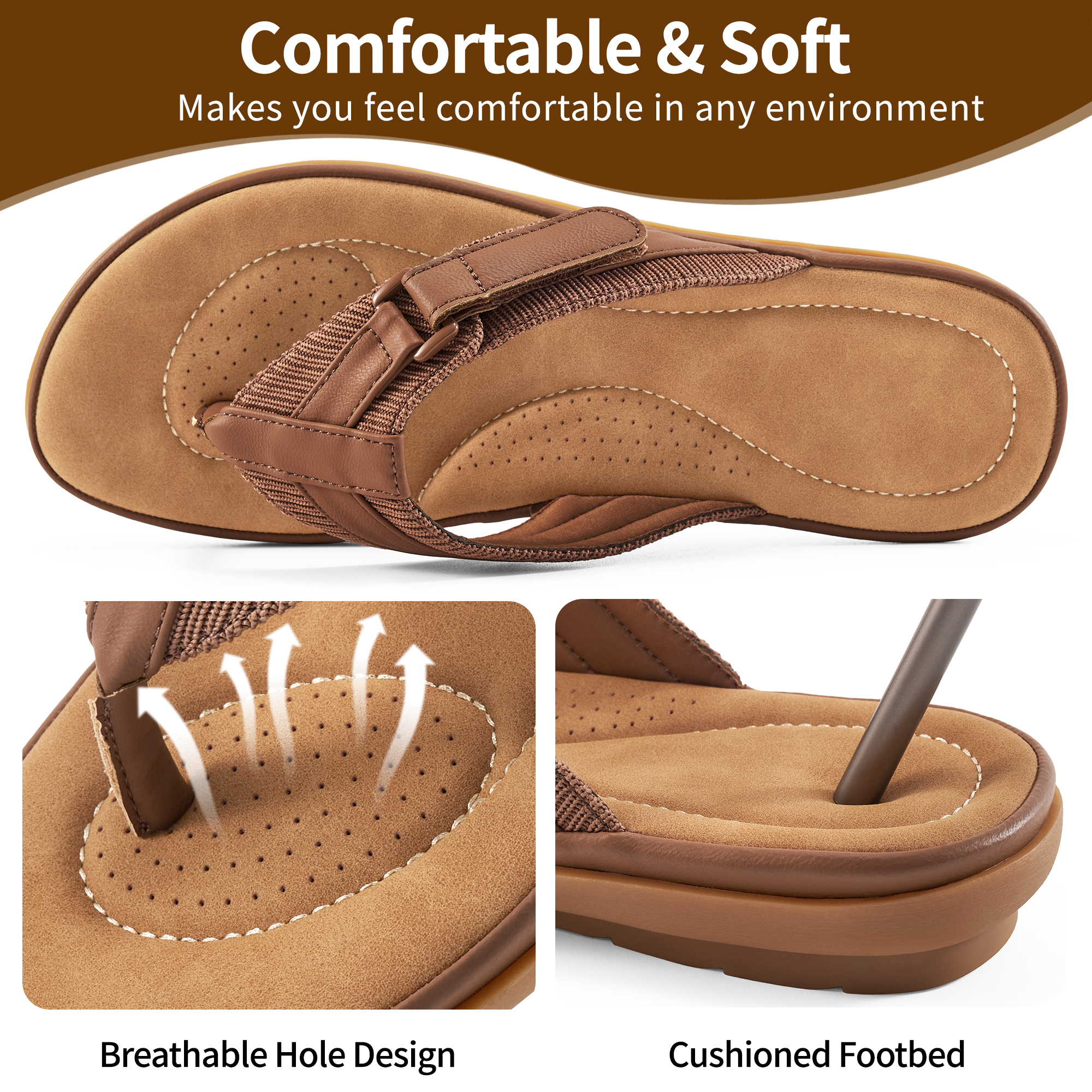 Ablanczoom Women's Thong Sandals With Arch Support photo 5