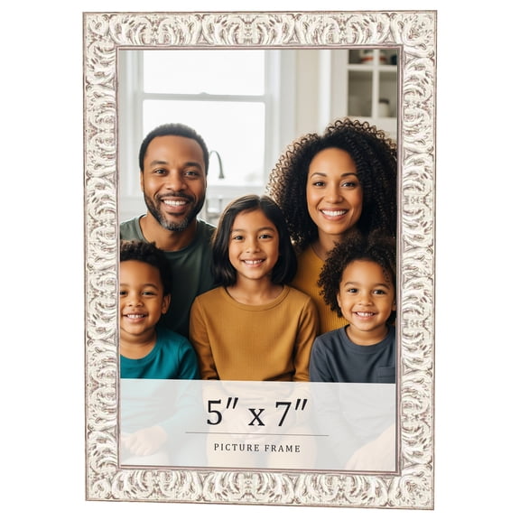 5x7 In Frame White Real Wood Picture Frame Width 1.5 inches | Interior Frame Depth 0.5 inches |