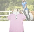 thumbnail image 3 of ZPSHYD Camisa para Montar a Caballo, cómoda Camiseta Deportiva Ecuestre Ropa de Moda para Montar a Caballo Manga Corta para niñas(130-Rosa), 3 of 5