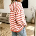 thumbnail image 6 of Raeneomay Women's Striped Hoodie - Drawstring Long Sleeve Pullover Top, 6 of 6