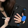thumbnail image 4 of Kids Friendly Tablet Case for iPad mini 6th Gen 8.3" 2021, Heavy Duty Wristband Shoulder Strap Crossbody Lanyard Cover with Kickstand Military Grade Anti-Drop Shockproof Case, Black+Blue, 4 of 6
