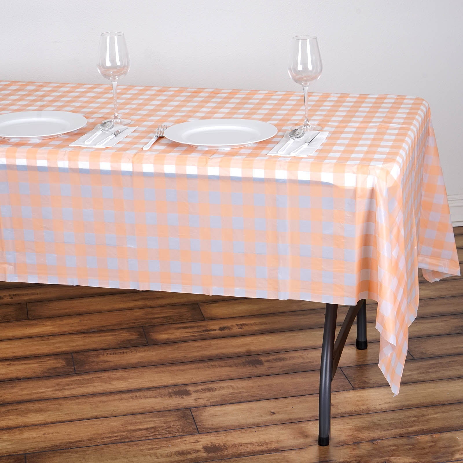 Efavormart Buffalo Plaid Tablecloth 54" x 108" Blush/White