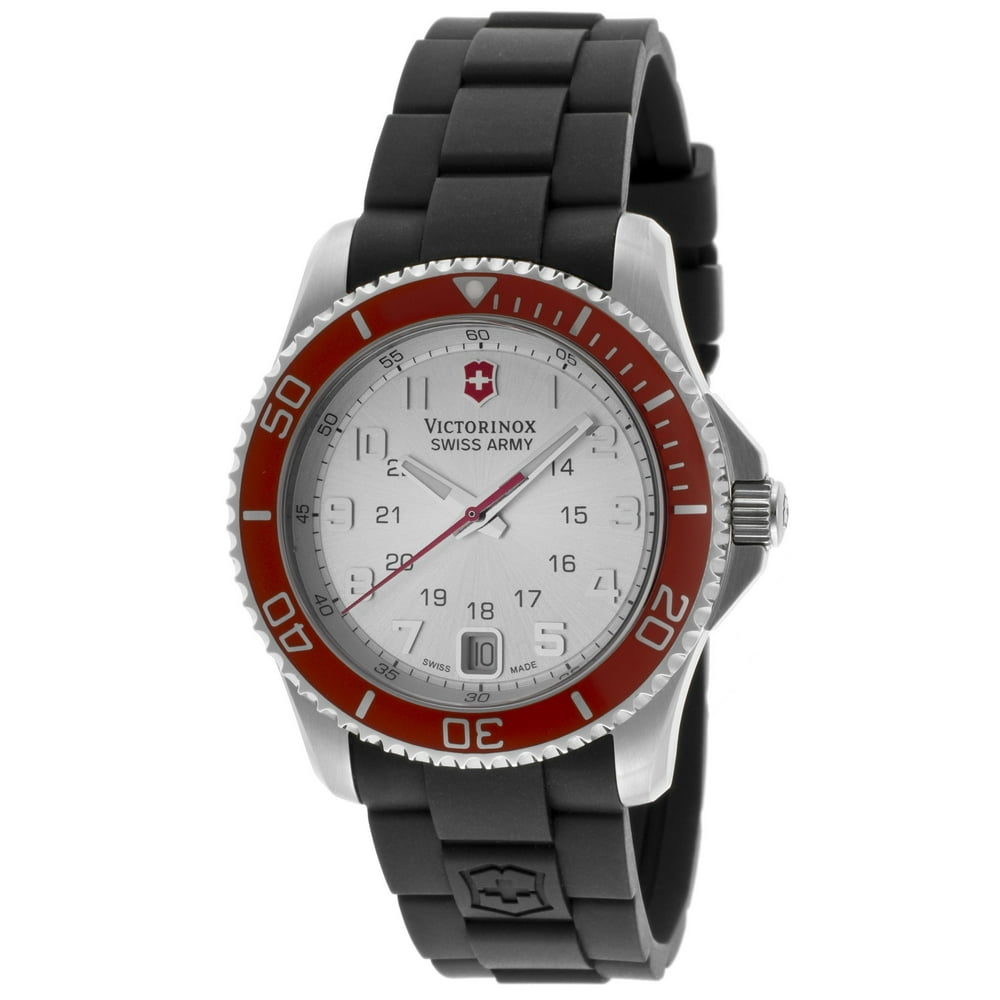 Victorinox Victorinox Women's Swiss Army 241484 Maverick Gs Black Rubber SilverTone Dial