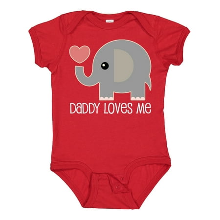 

Inktastic Daddy Loves Me Boys Girls Elephant Gift Baby Boy or Baby Girl Bodysuit