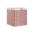 thumbnail image 2 of SDJMa 100L Extra Large Storage Bin with Zipper Lid, Red Buffalo Plaid Fabric Storage Basket with Strong Handles, Foldable Washable Clothes Organizer Container for Closet Shelf, 2 of 9