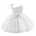thumbnail image 2 of Alvivi Flower Girl Wedding Party Formal Gown Toddler 3D Butterfly Applique Tulle Tutu Princess Dress White 18-24 Months, 2 of 7