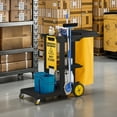 thumbnail image 2 of Heavy-Duty Janitorial Cart with Multi-Tier Storage, 2 Garbage Bags, Gloves & Lid, 2 of 10