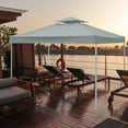 thumbnail image 2 of 10'X10' Canopy Replacement Cover Gazebos & Pergolas Tent Shelter Sunshade Waterproof Roof Top Polyester Single/Double Tiered with Air Vent 300X300m G, 2 of 6