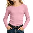 thumbnail image 6 of Miqool Girls Fall Sweaters Ribbed Knitted Crew Neck Long Sleeve Slim Fitted Cozy Casual Fashion Pullover Tops, 6 of 9