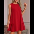 thumbnail image 4 of Vestido Tipo Chaleco Sin Mangas con Cuello Redondo en Color Liso, Rojo, Talla S, 4 of 6
