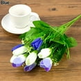 thumbnail image 5 of SPRING PARK 35cm “Artificial” Faux Silk Blue Tulips Wedding Bouquet (15 Count), 5 of 5