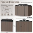 thumbnail image 2 of Sunmthink Metal Outdoor Storage Shed 6.3' x 4.2', Outdoor Metal Shed for Tool, Garden, Bike, Brown, 2 of 6