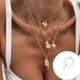 thumbnail image 2 of 1 Set Summer Necklace for Layering Styling Pendant Shell Tortoise Seahorse Neck Chain Iron Alloy Jewelry Gift 4pcs, 2 of 4