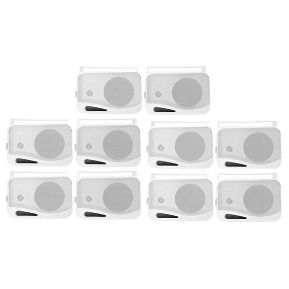 (10) Rockville HP4S-8 4" Outdoor/Indoor Home Theater Speakers w/ Swivel Brackets