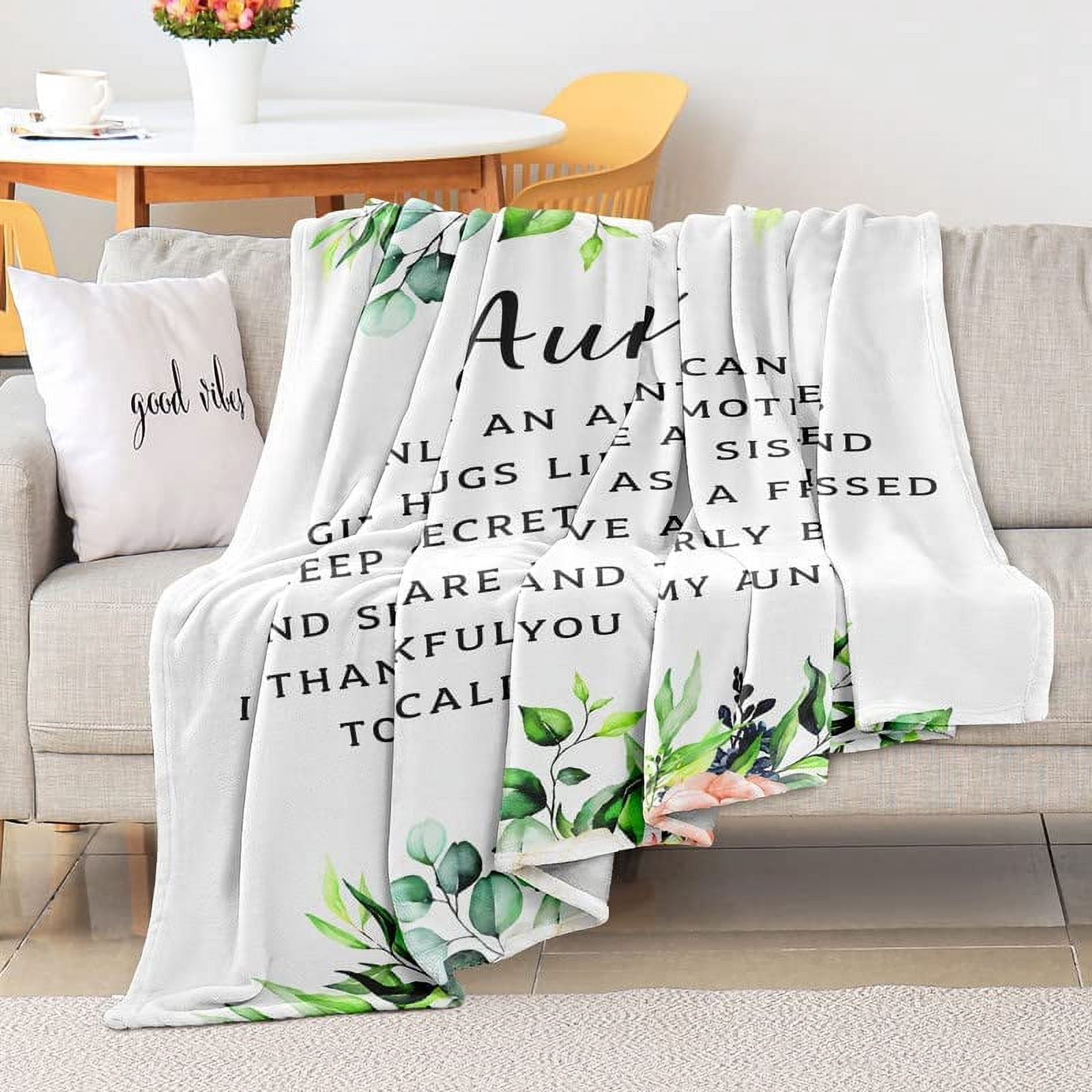 Aunt Gifts from Niece Nephew, Best Aunt Ever Gifts for Aunts from Niece Aunt Flannel Blanket for Auntie Birthday Gifts from Niece Mothers Day for Aunt Soft Throw Blanket 60"*50"