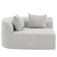 thumbnail image 6 of Christopher Knight Home Modern 116" Curved Sectional Sofa Couch, Upholstered Chaise Lounge with 4 Pillows, White Gray, 6 of 11