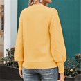 thumbnail image 5 of Yellow Womens Tops Women's Solid Color Hairball Sweater Loose Long Sleeved Crew Neck Pullover Sweater Fall Outfits for Women 2025, 5 of 6