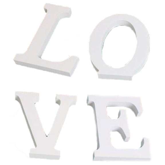 Yvsxxv White Wooden LOVE Letter Set, Free Standing Home Wedding Decor