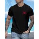 thumbnail image 1 of Camiseta de cuello redondo con estampado de silueta de araña para hombre, con mangas cortas cómodas, ideal para el día a día en verano y para vacaciones al aire libre. Para adultos, hombres, mujeres,, 1 of 5