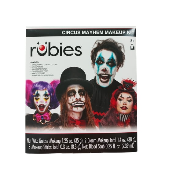 Circus Mayhem Make-up Kit, Halloween Make-up for Adults, by Rubies