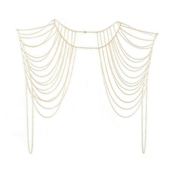 YIEMEEN Multilayer Shoulder Chain Body Chain Exaggerated Necklace Punk Accessories
