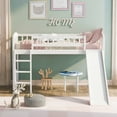 thumbnail image 2 of White Twin Size Loft Bed with Slide &amp; Ladder - Solid Pine Wood Frame, Space-Saving Design for Bedroom Playroom, Max Weight 250 lbs, 2 of 14