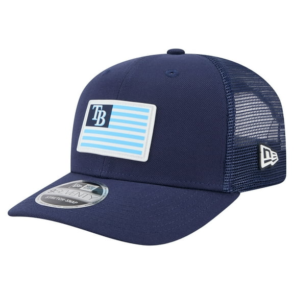 Men's New Era Navy Tampa Bay Rays Flag 9SEVENTY Stretch-Snap Hat