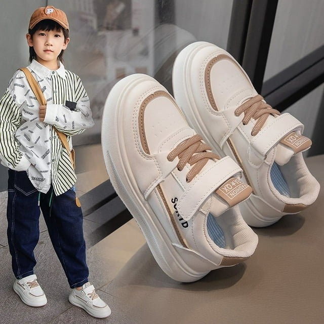 Zapatillas de deporte para niños, zapatillas de deporte para niños, zapatillas de estudiante de primavera y otoño, zapatos blancos, zapatos casuales para niños con suela gruesa que combinan con todo